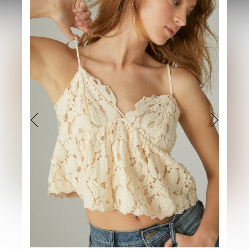 Cream Lace Tank size Large Lucky Brand
